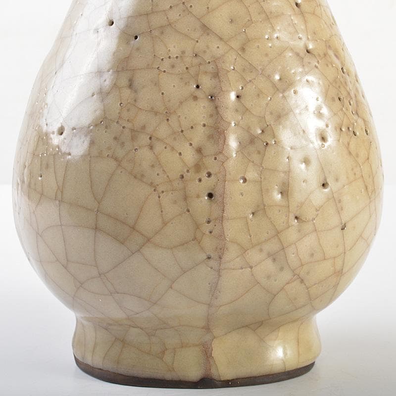 中国 哥窯 金絲鉄線 氷裂文 双耳瓶 C 7365E