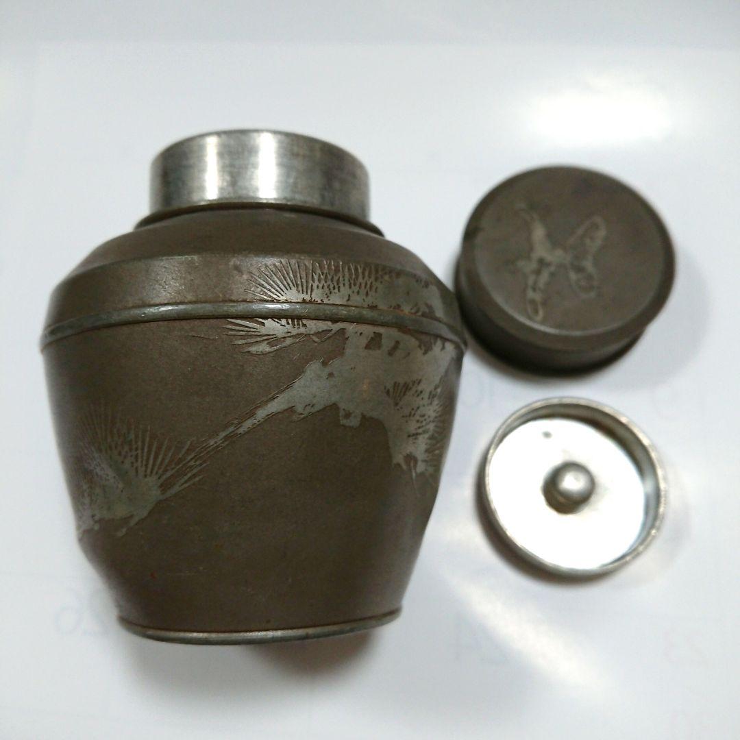 骨董品✨郵便局 記念品？ 茶壷 茶壺 茶入 茶筒 錫