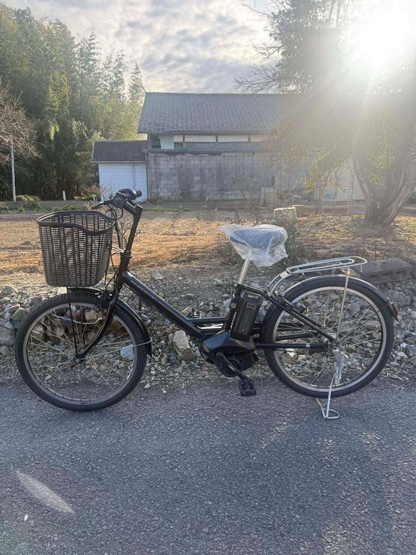電動アシスト自転車 ブラック バスケット付き - メルカリ
