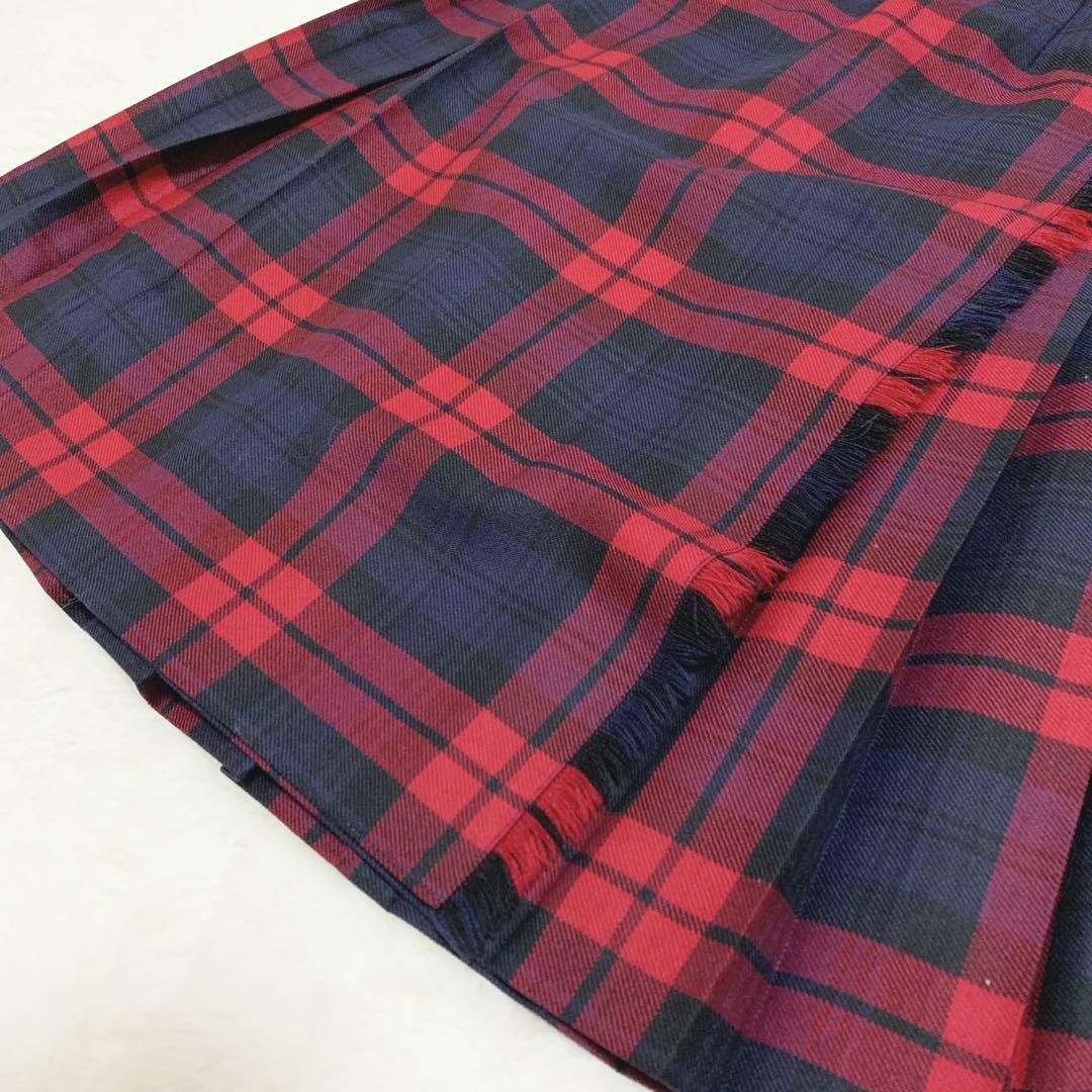 美品 O'NEIL OF DUBLIN タイトラップスカート 赤チェック ウール