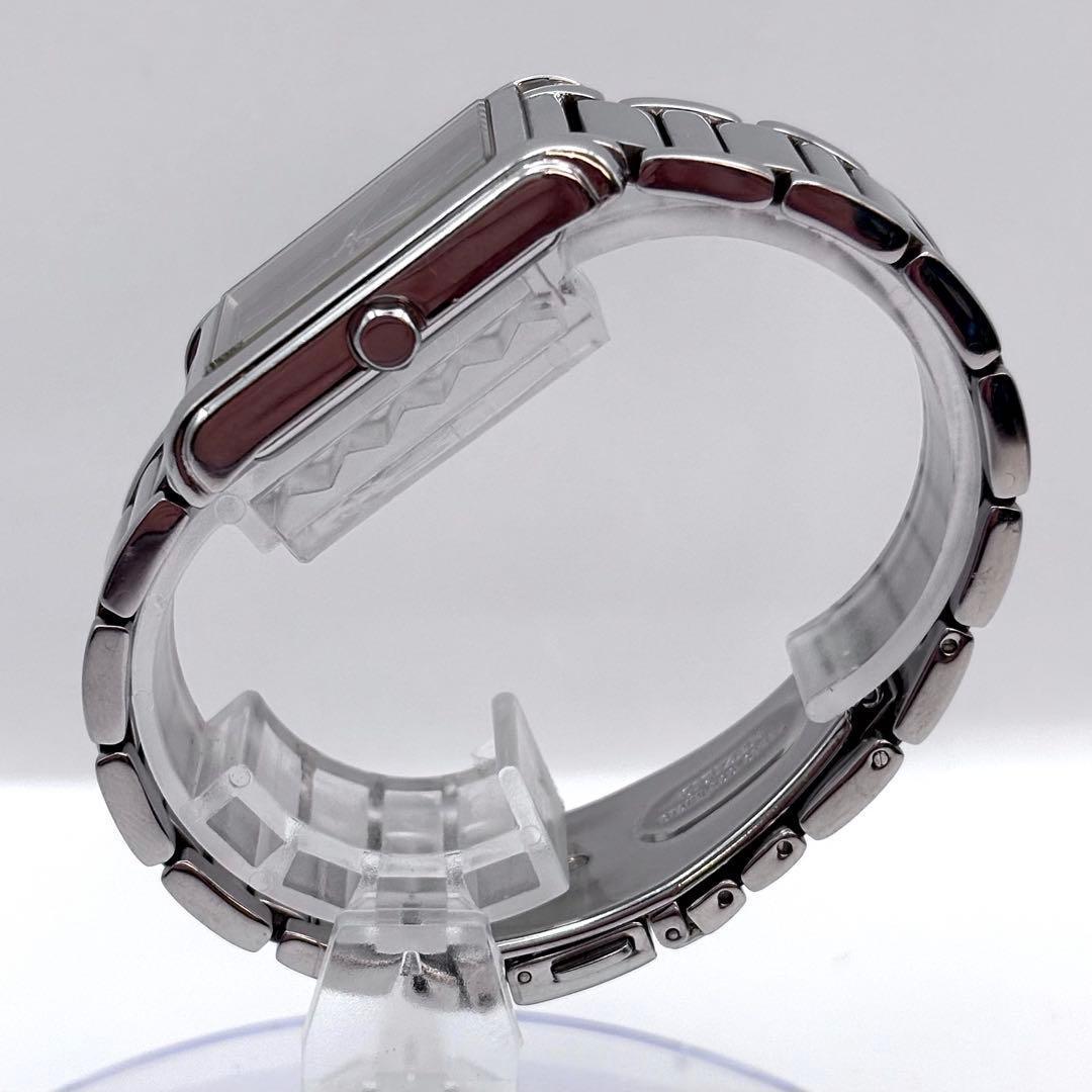 CITIZEN スクエア エコドライブ 黒文字盤 デイト メンズ 腕時計 稼働品