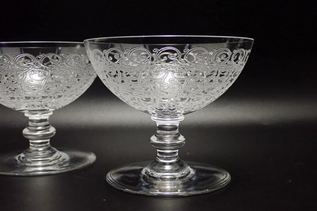 オールド バカラ ローハン シャンパン グラス 2個 クーペ カクテル