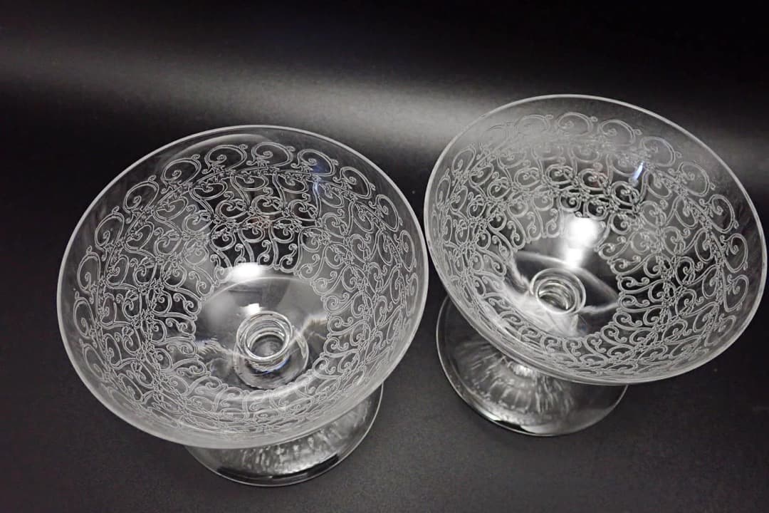 オールド バカラ ローハン シャンパン グラス 2個 クーペ カクテル