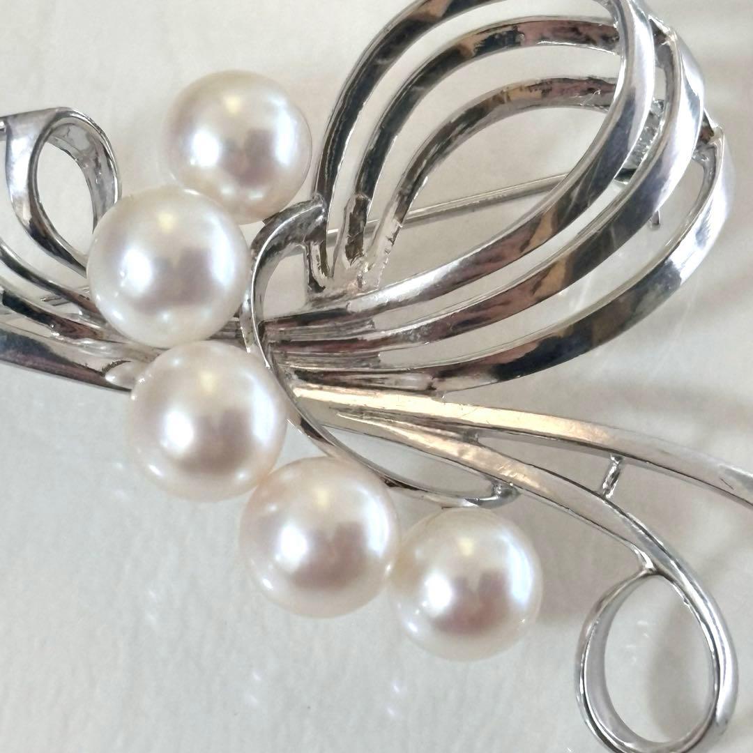 MAY07様専用】075 ミキモト シルバー パール ブローチ