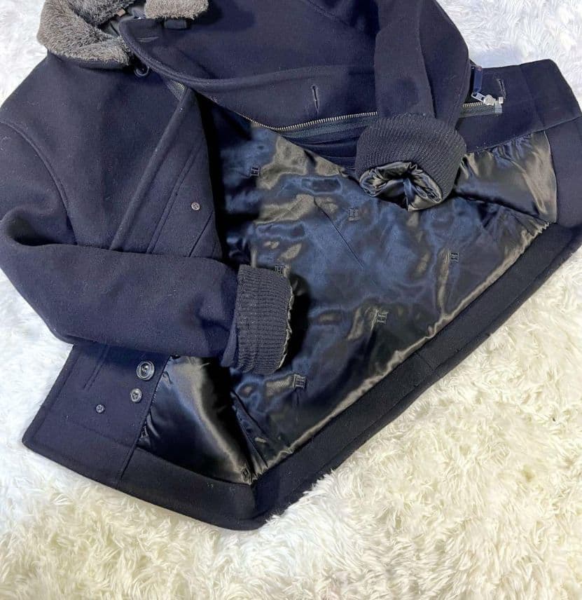 極美品✨　BlueBlue　メルトンウール　デッキジャケット　ネイビー　聖林公司