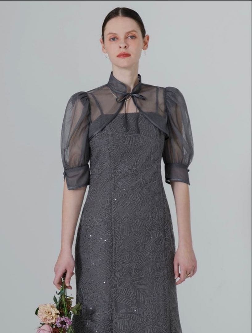 leja スパンコールボタニカルマーメイドボレロ2WAYワンピースドレス