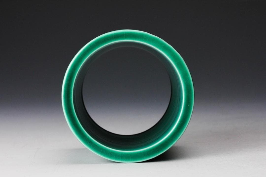 【美品】茶道具・蓋置｜中村翠嵐・青交趾（荒磯）