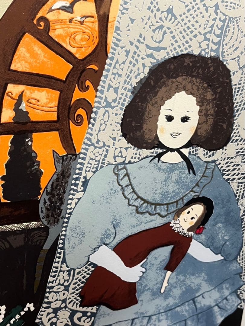 フジコ・ヘミング 「人形を抱く少女」2008年制作限定160 シルク