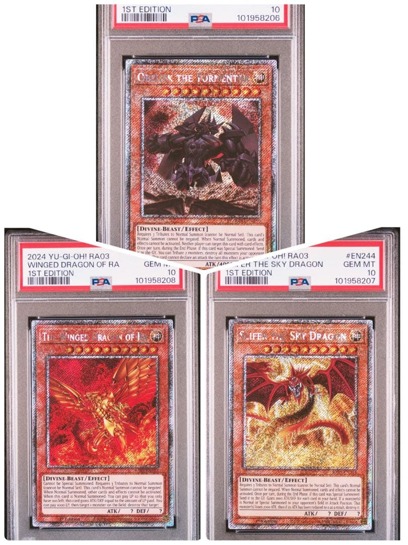 【PSA10】英語版 三幻神 オベリスク ラー オシリス プラチナシク 3連番