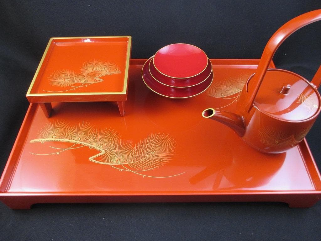 会津塗 洗朱 菊華堂 堅地家具師 孔雀屋利吉 沈金松