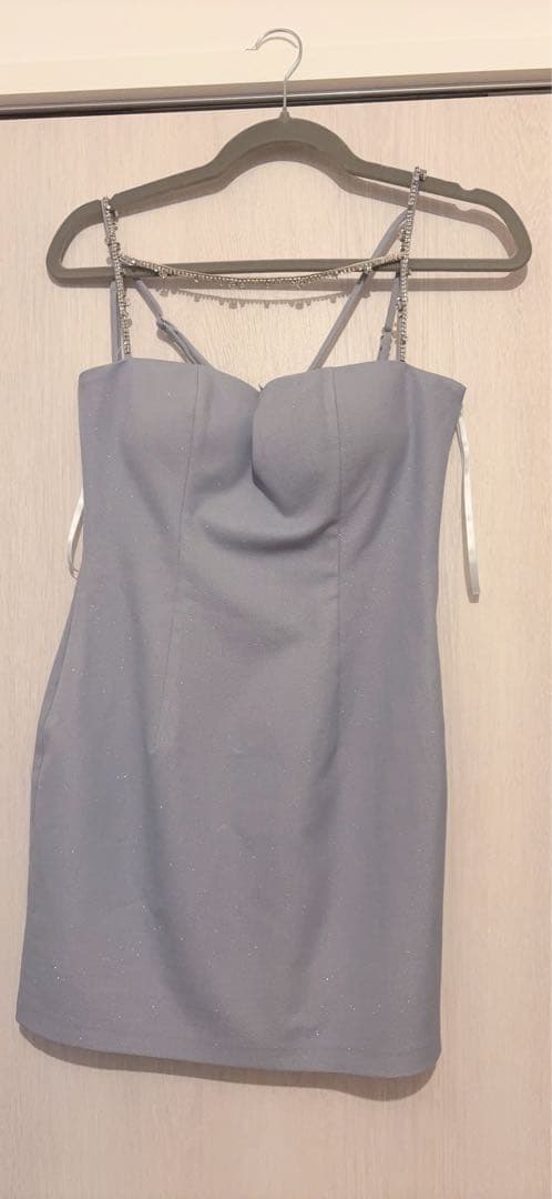 ROBE de FLEURS ライトブルー タイトドレス ストラップ付き