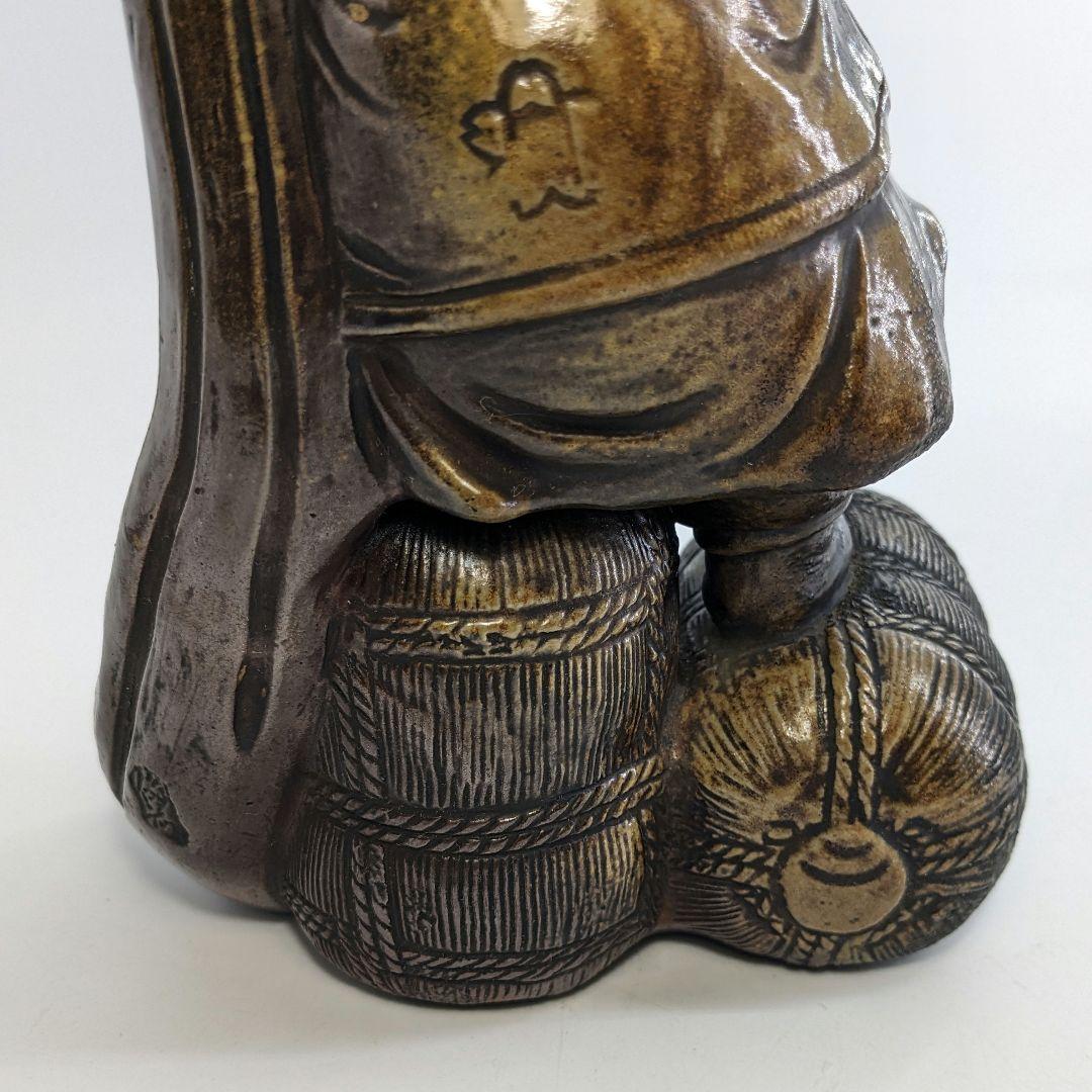 専用！乾山写 打出の小槌 8客 明治～昭和初期 備前焼 大黒天像 置物