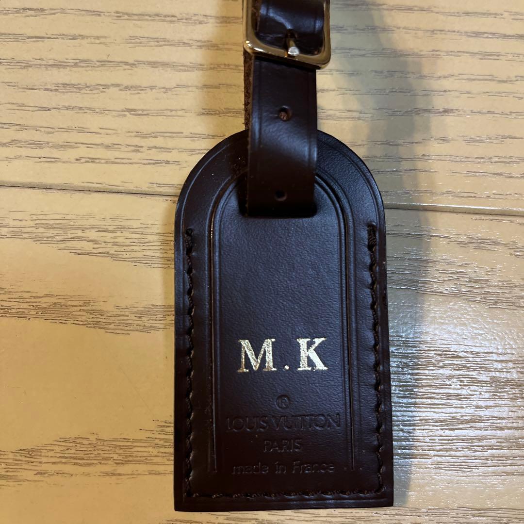 ☆ルイヴィトン ネームタグ レザー ダークブラウン イニシャルあり