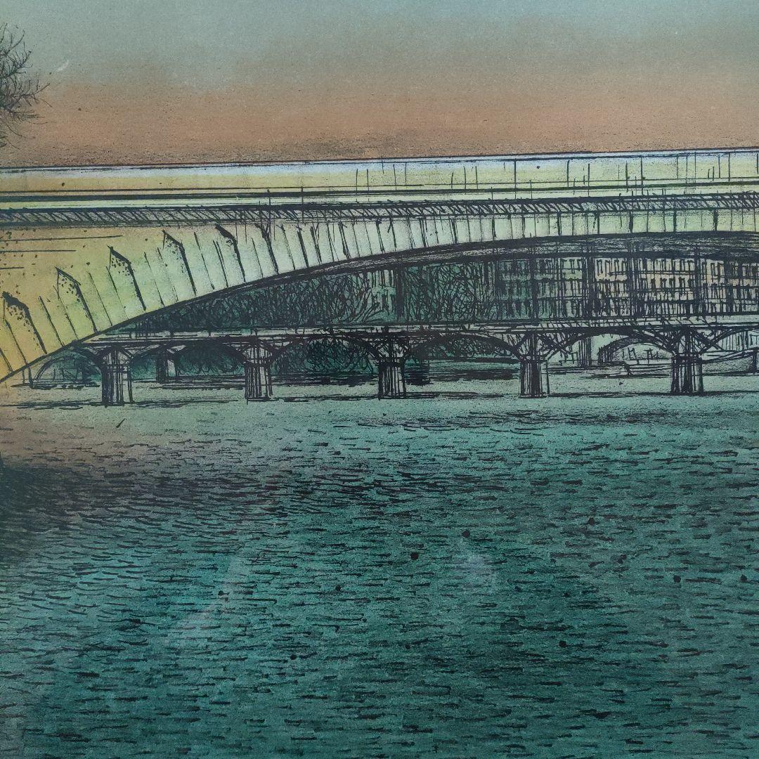 ジャン·カルズーCarzou オリジナル大判リトグラフ『セーヌ河畔』直筆