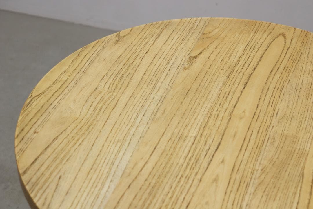 クラッシュゲート バインド タモ無垢材 ラウンド カフェテーブル アイアン