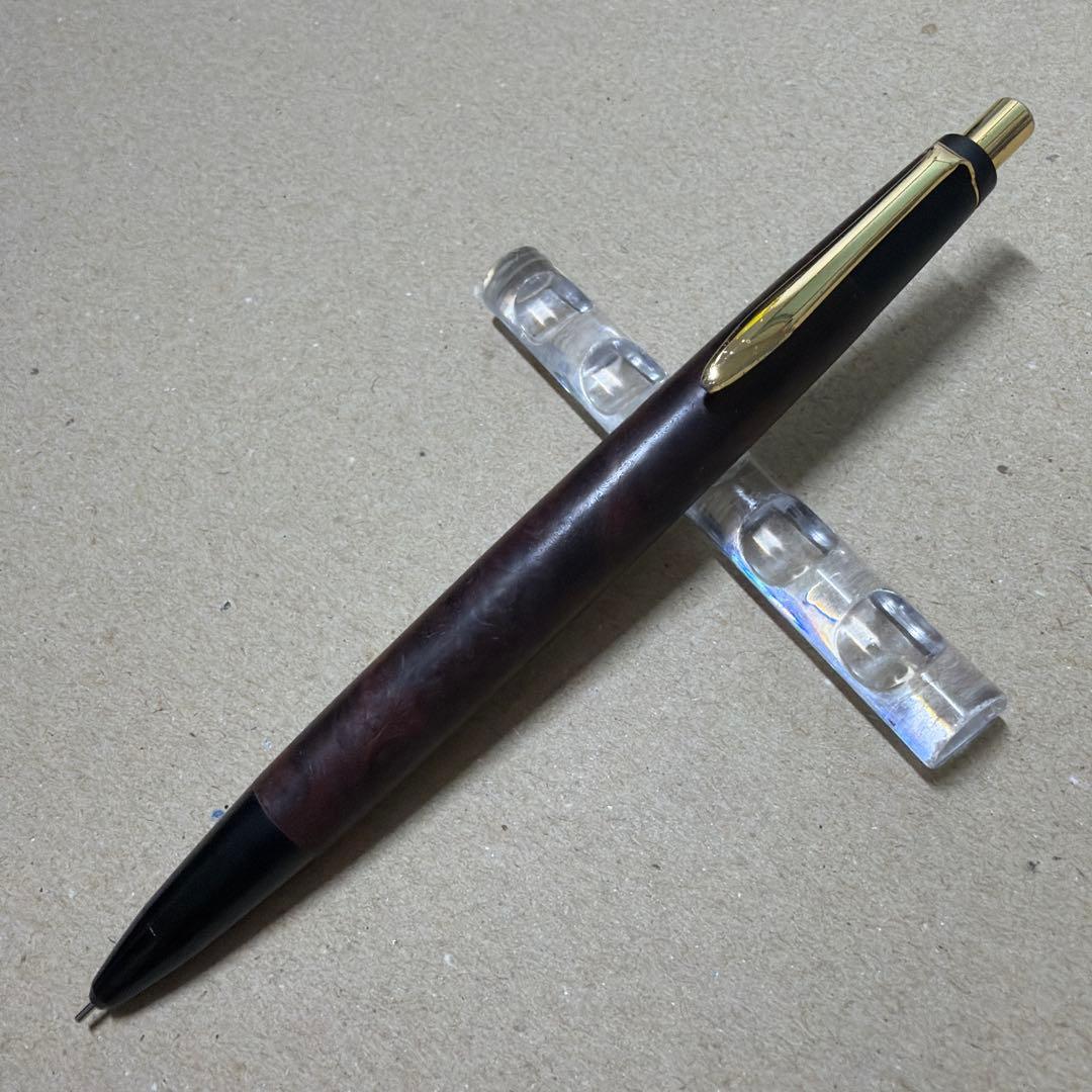 希少 野原工芸 特上花梨瘤杢 シャーペン 0.5mm ゴールド金具 固定式