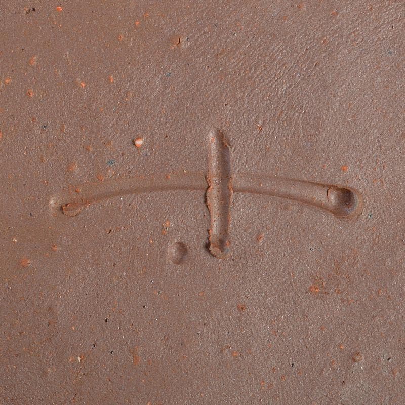 和食器　備前焼　稲荷作　たたき　丸皿　六客　共箱　M　R7178