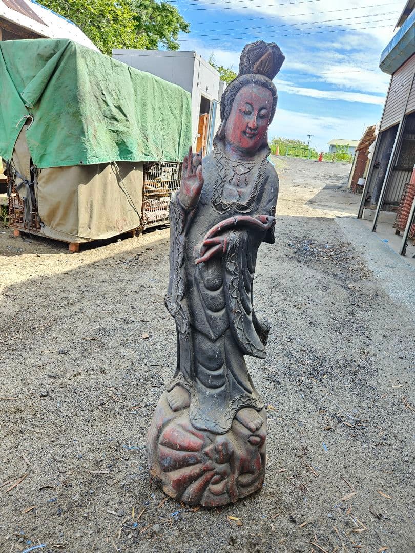 木製仏像風彫刻 約123cm 木製仏像風彫刻 約123cm