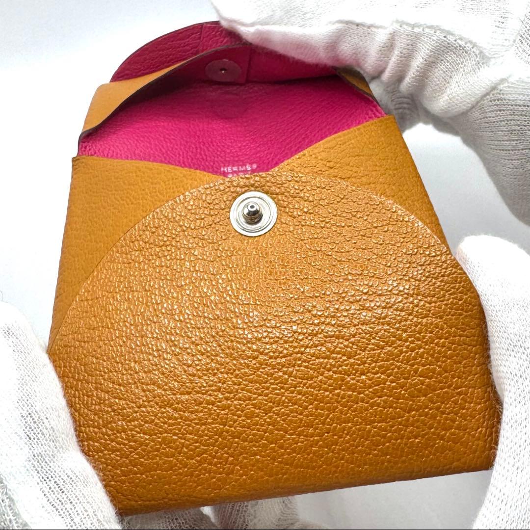 値下げ★新品同様✨エルメス ケース バスティア ヴェルソ レザー キャメル