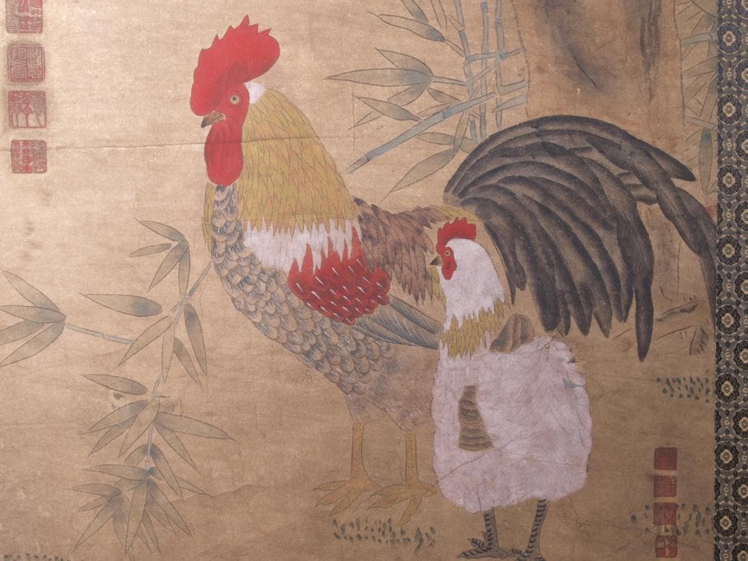 人物図 中国林春 明時代 肉筆保證 唐物唐本 掛け軸 AK933A12-3