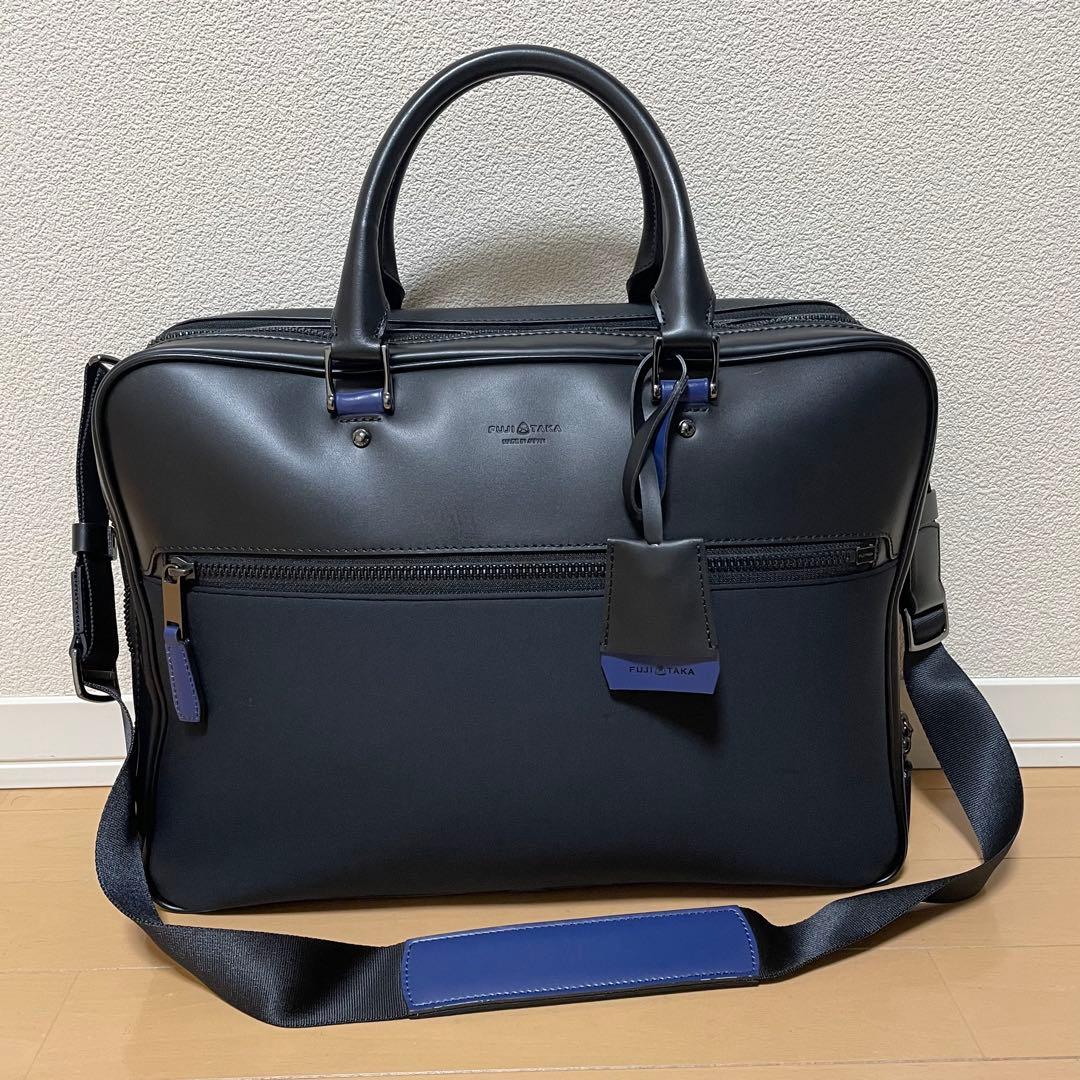【数回使用程度】 フジタカ ルフト ビジネスバッグ 2way ネイビー 2層式