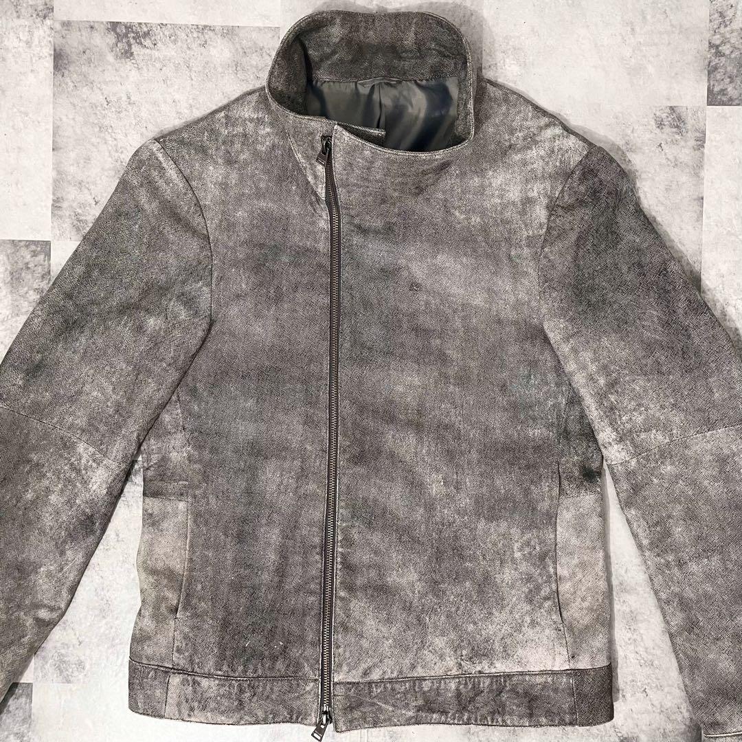COMME CA MEN レザー ブルゾン ジャケット デニム デザイン 羊革-新作
