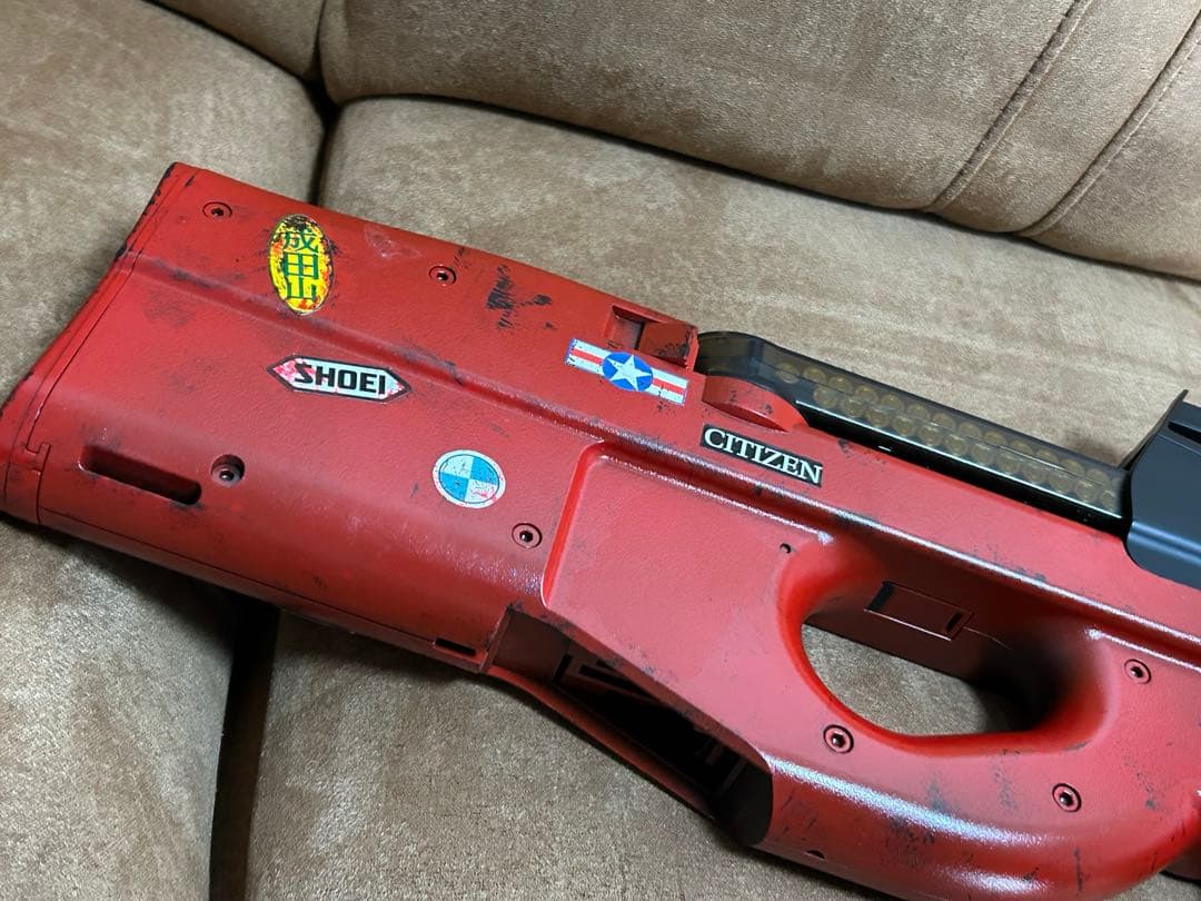 東京マルイ P-90 電動ガン P90 スタンダード電動ガン 赤 塗装品