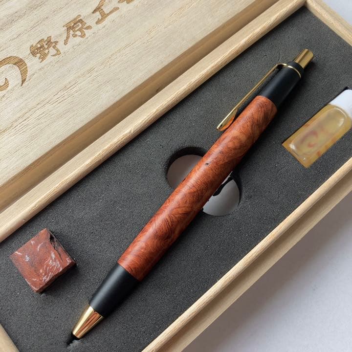 最終値下げ】野原工芸 特上花梨瘤杢 注文 ゴールド シャープペンシル