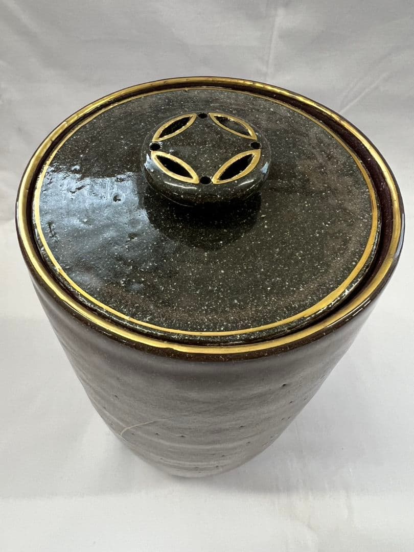 赫土地銹釉尾花画 水指 清閑寺窯 杉田祥平