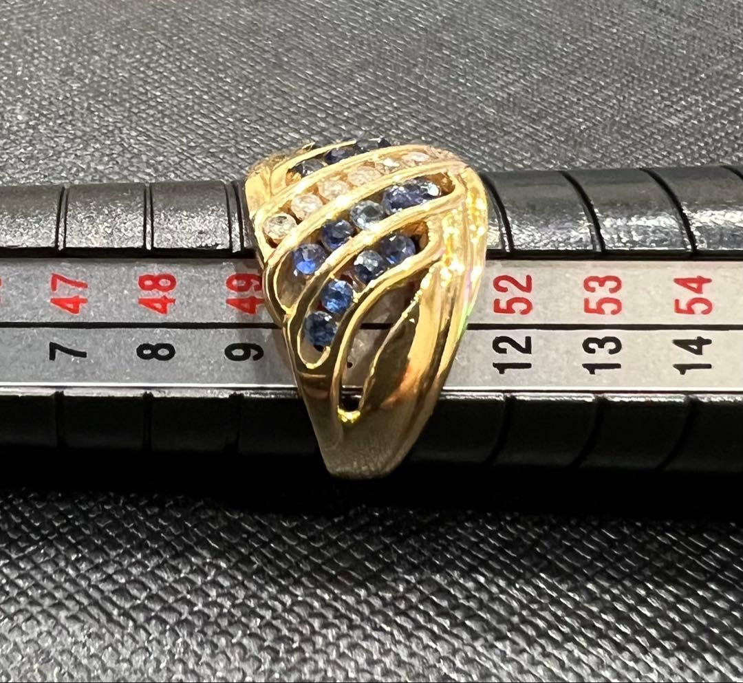 【専用】k18サファイア ／ダイヤモンドリング #10 ゴールド4g 指輪