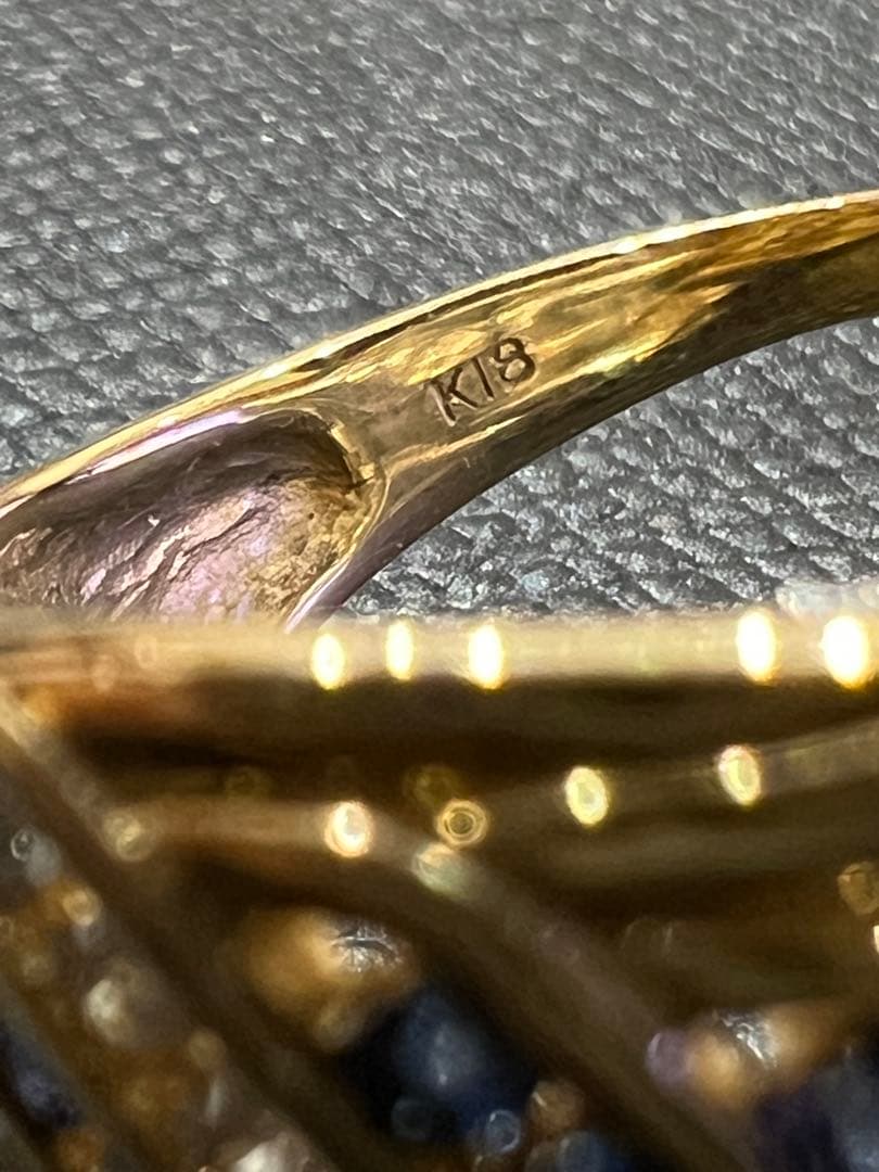 【専用】k18サファイア ／ダイヤモンドリング #10 ゴールド4g 指輪