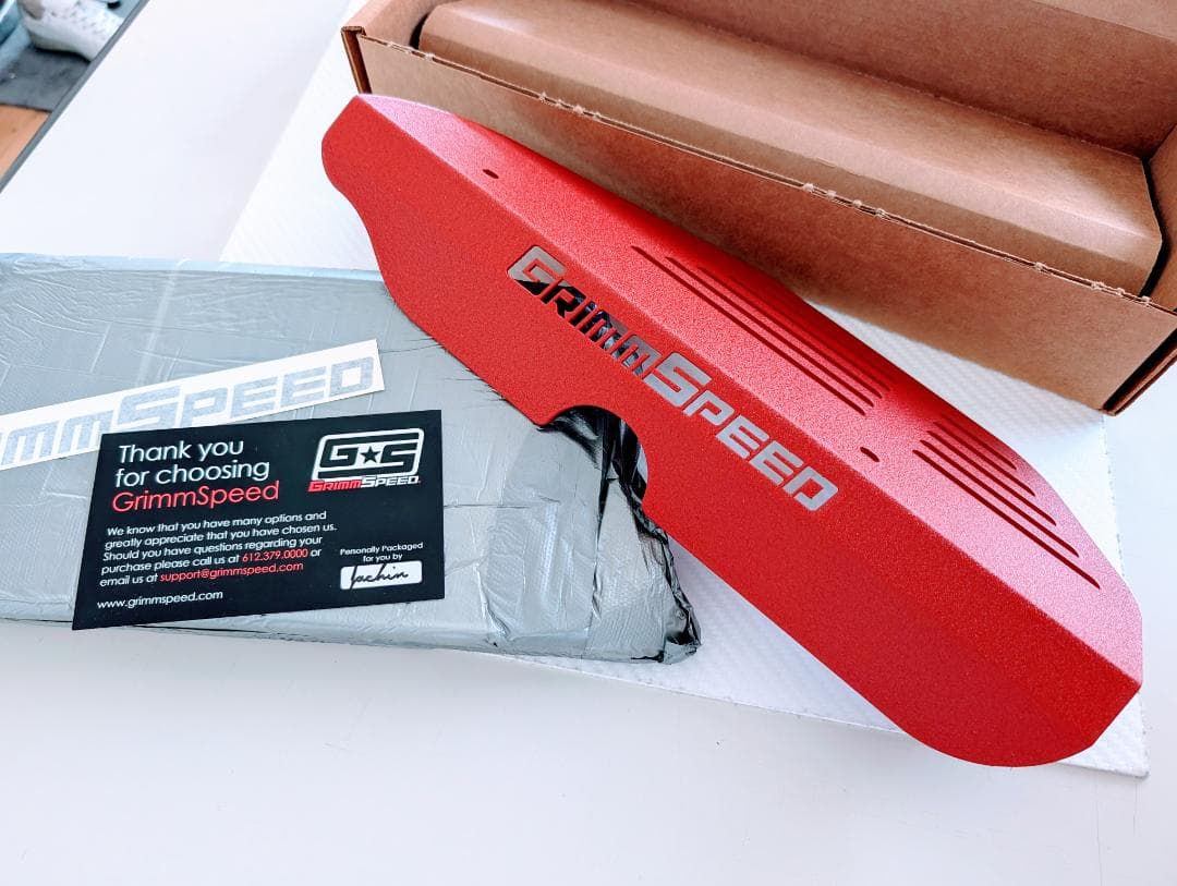 GrimmSpeed プーリーカバー 赤 スバルWRX VAB/GRB/GVB
