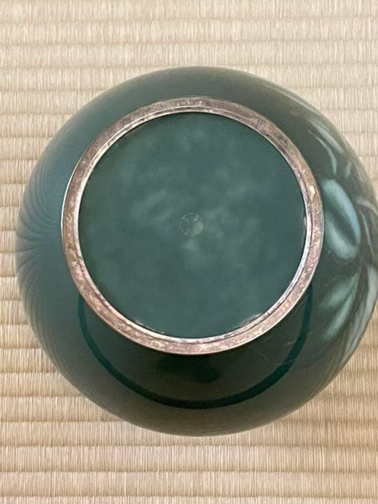 七宝玉釉薔薇文花瓶 安藤七宝店 農林中央金庫創立40周年記念