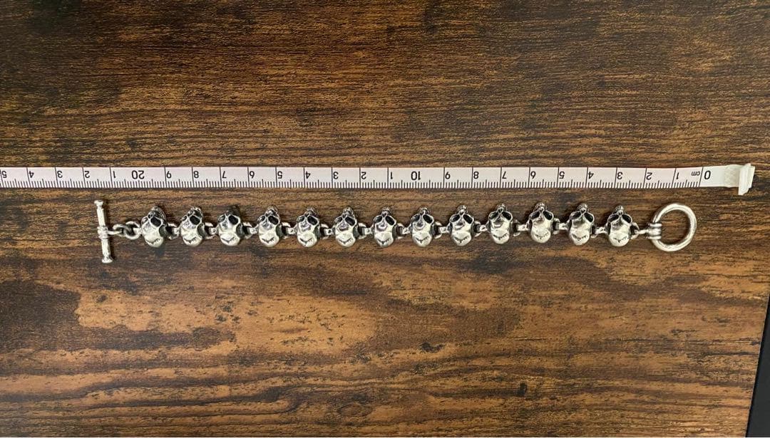 ちゃんぽん【新品・重厚64g】シルバー925 メンズ スカル ブレスレット