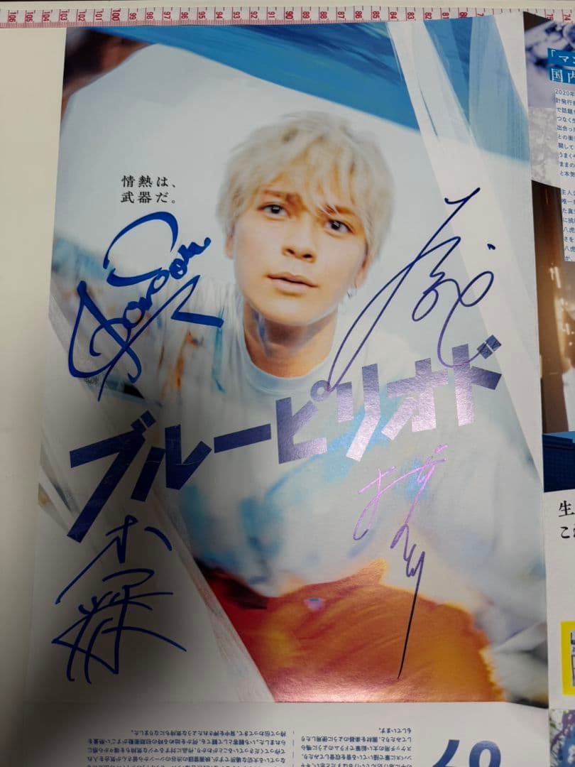 高橋文哉眞栄田郷敦桜田ひより板垣李光人　ブルーピリオド サイン入りポスター