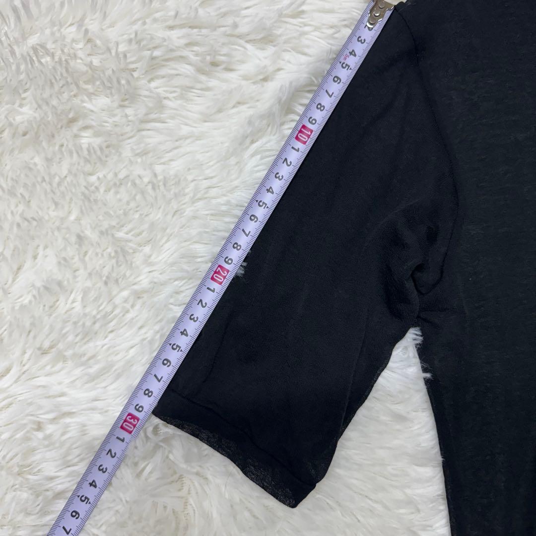 AURALEE オーラリー　ポロシャツ コットン　ブラック　黒　シアー