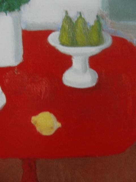 柴田賢治郎、【赤いテーブルの静物】、希少な額装用画集より