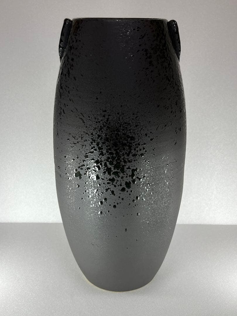 【信楽焼】金彩花絵長花入