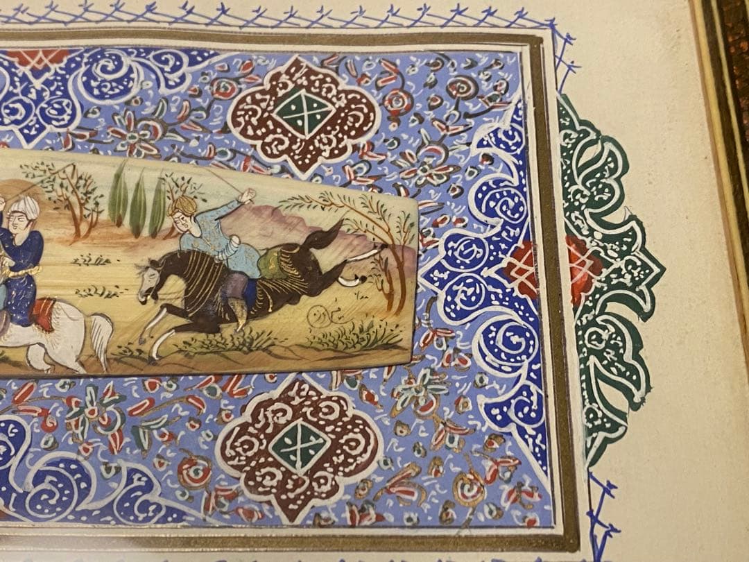 イスタンブール購入 ペルシャ絵画 騎馬戦闘シーン（モザイク画）