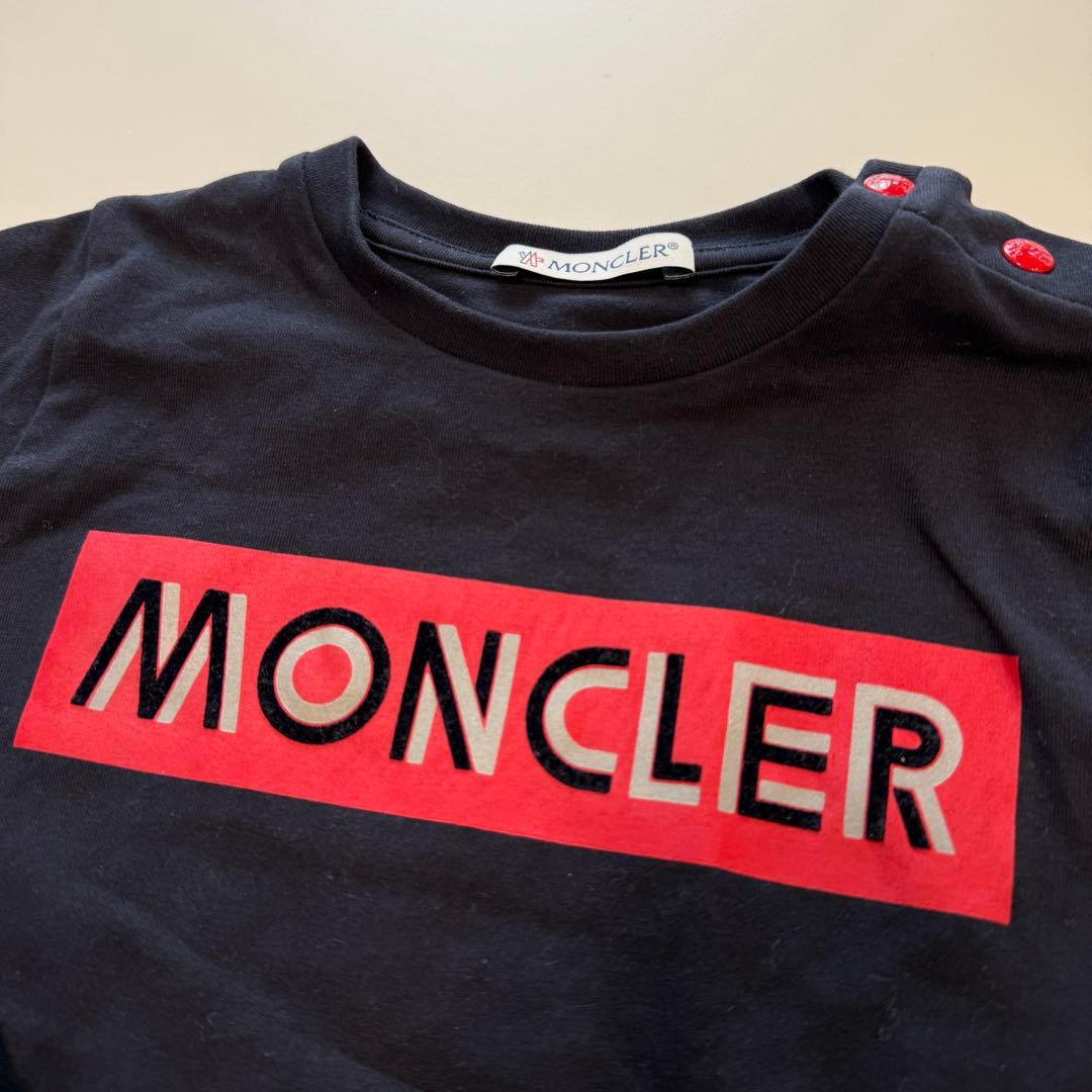 極美品】MONCLER モンクレール ネイビー ロゴ Tシャツ 2A 95cmの通販は