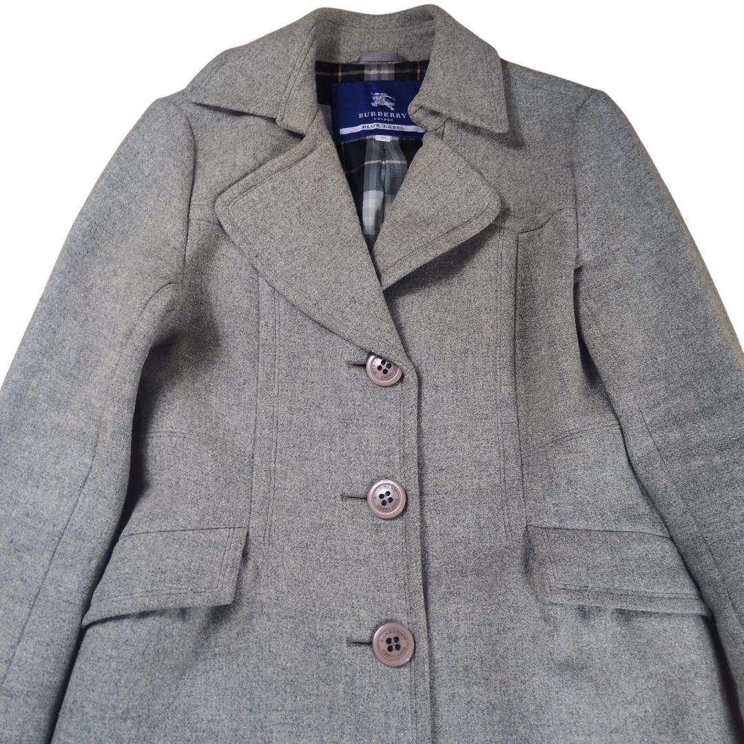 美品】バーバリー ブルーレーベル ノバチェック アンゴラ混 コート