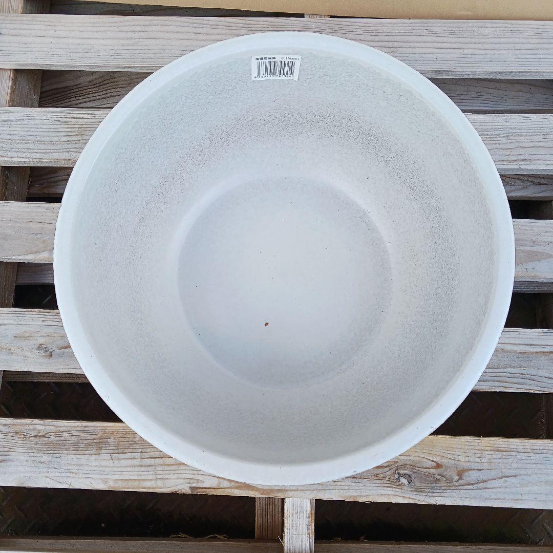新品 ∅42 陶器 睡蓮鉢 大型 メダカ鉢 白 ホワイト ルーバー 高級 MWH