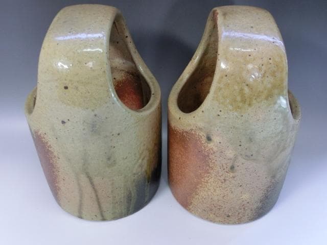 手炉□手あぶり 古い陶器の火鉢 2個 彦爵 備前 手火鉢 小