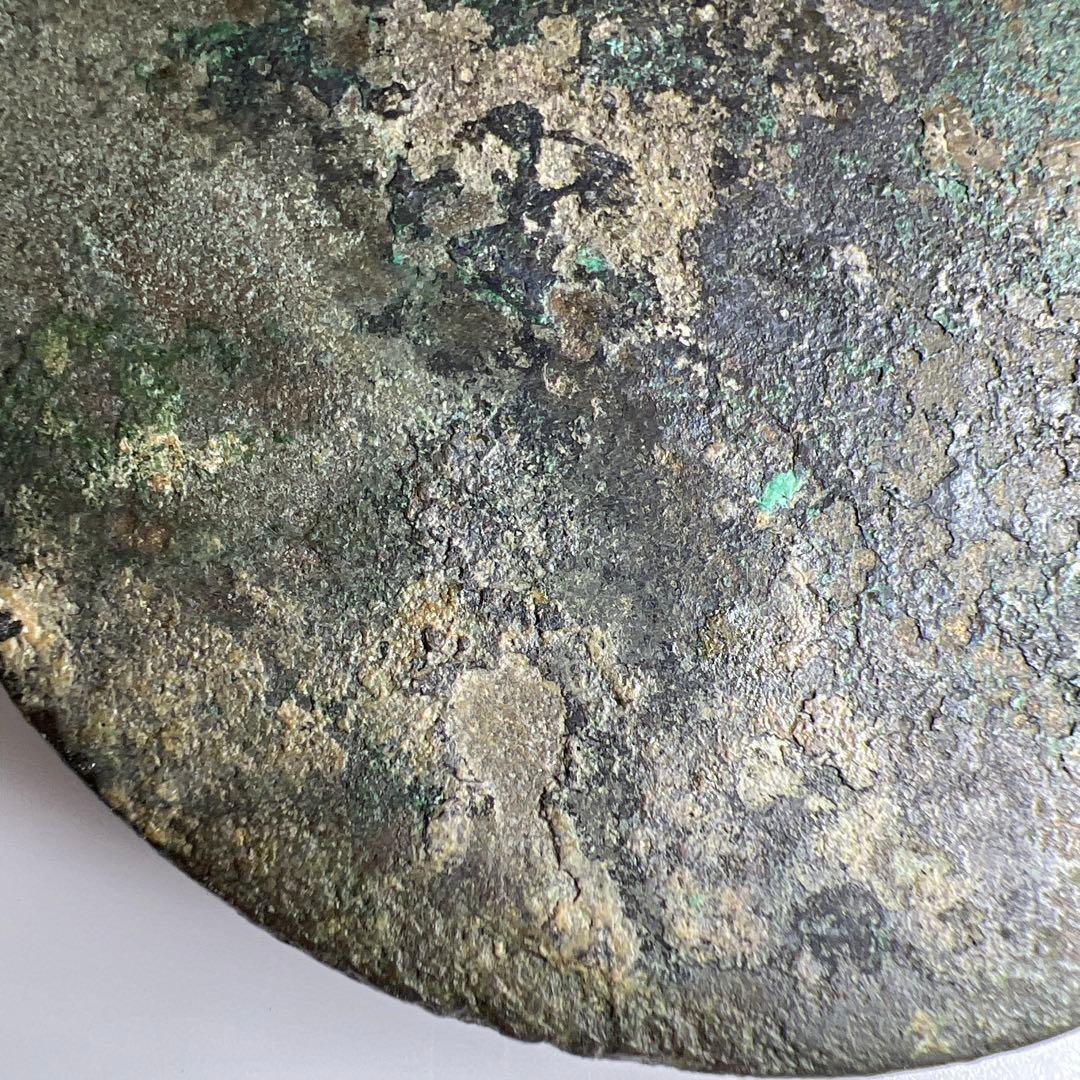 古代中国　古銅古鏡　直径約8㎝/173g 東Y7-1022☆2F