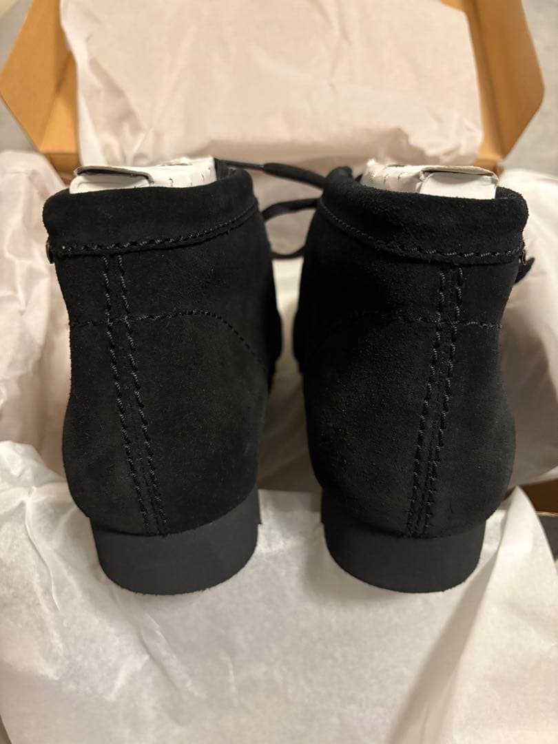 clarksワラビーGORE-TEX ブラックスエード モカシンブーツ