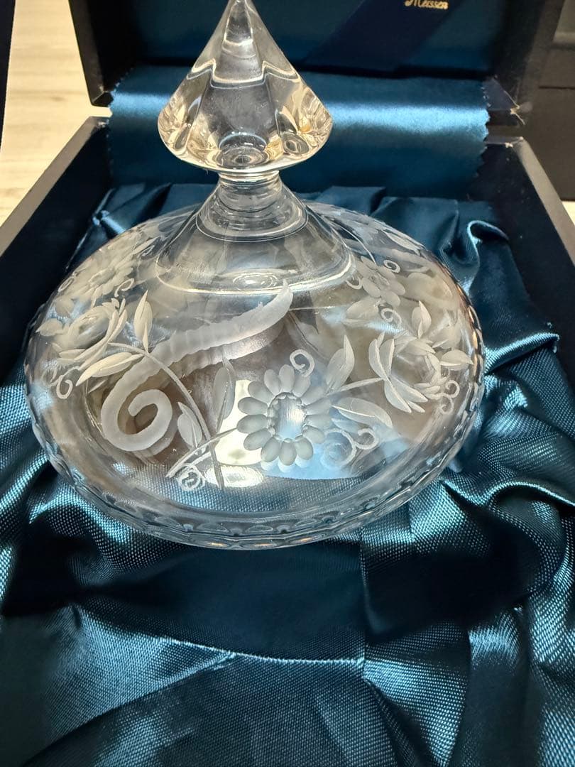 マイセン 花柄エッチングクリスタル グラス