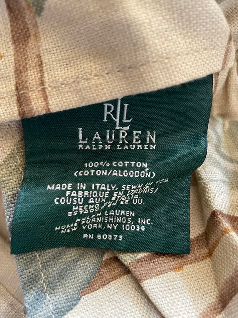 新品未使用✳︎ラルフローレンホーム✳︎フリル付✳︎南国柄✳︎65cm角✳︎クッションカバー