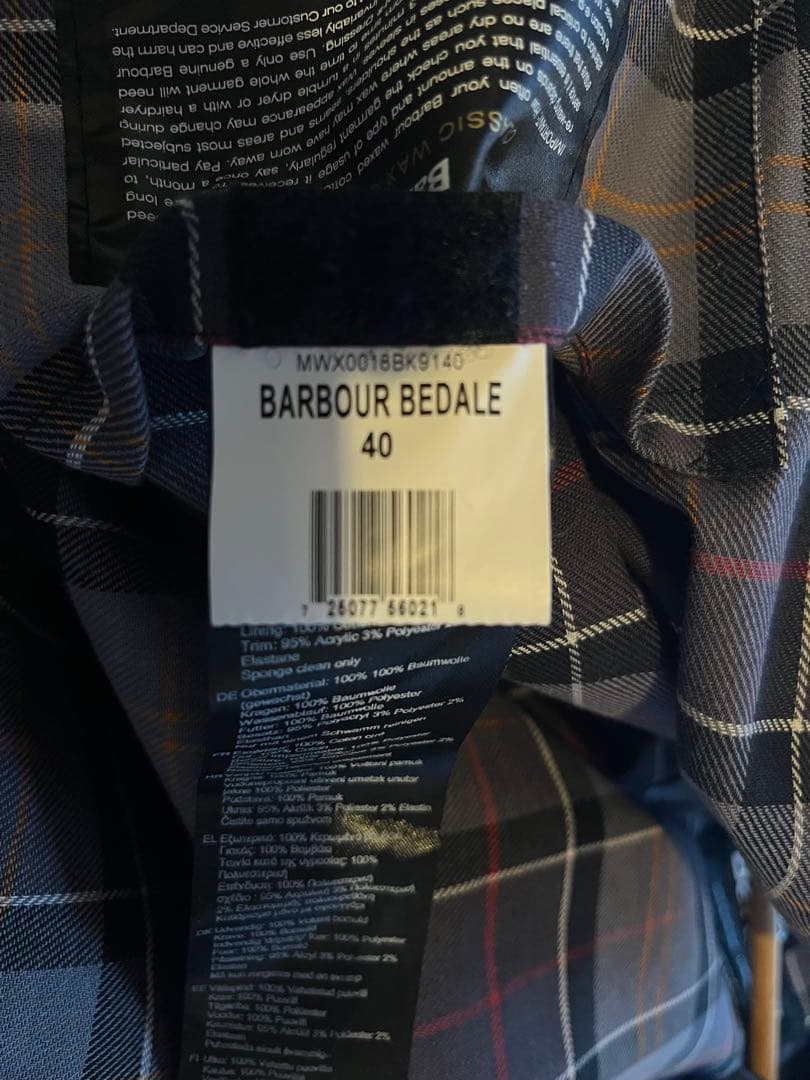 Barbour バブアー　BEDALE 40 BLACK