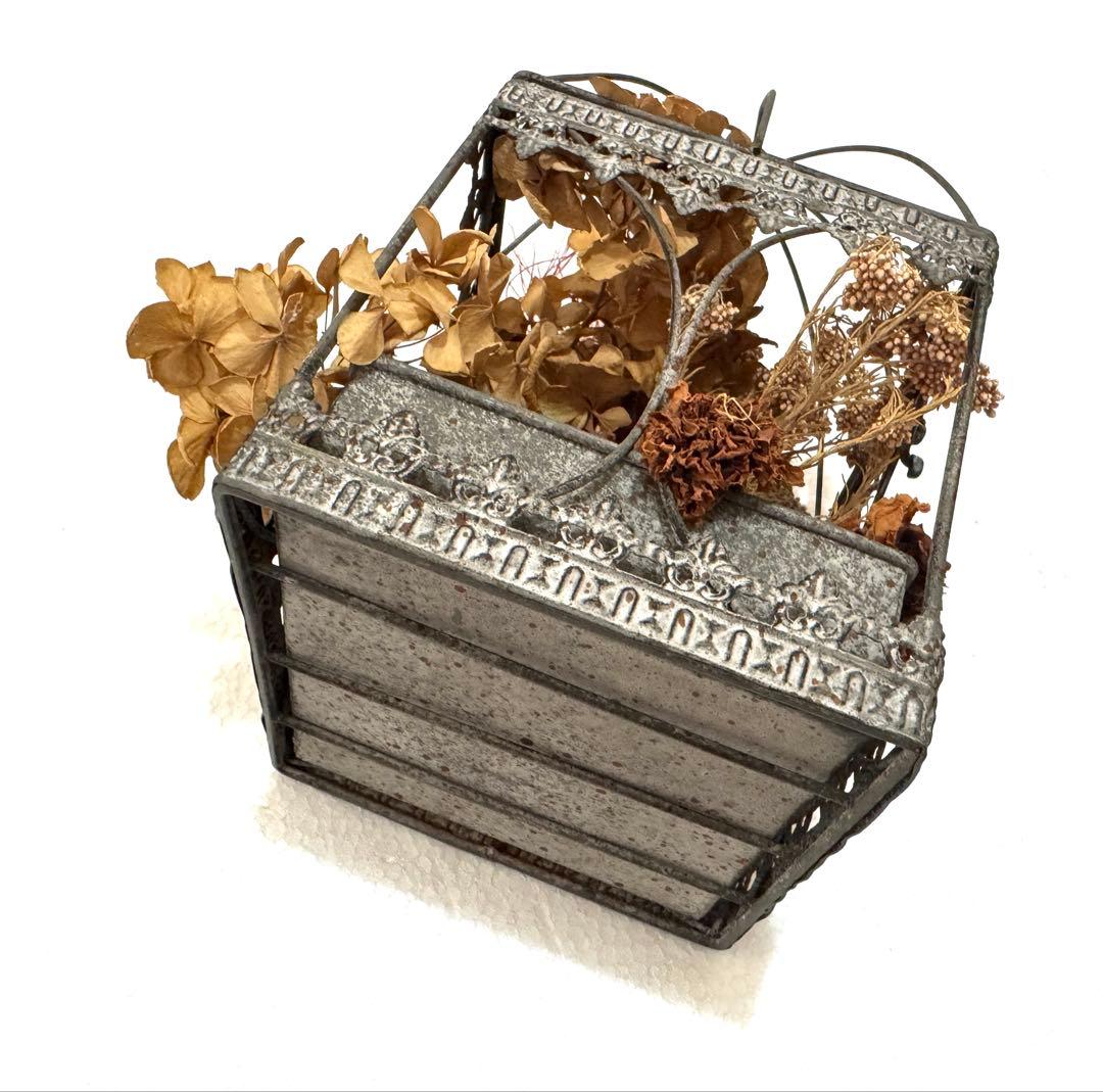 アンティーク☆ ハンギングゲージ ドライフラワー ランタン