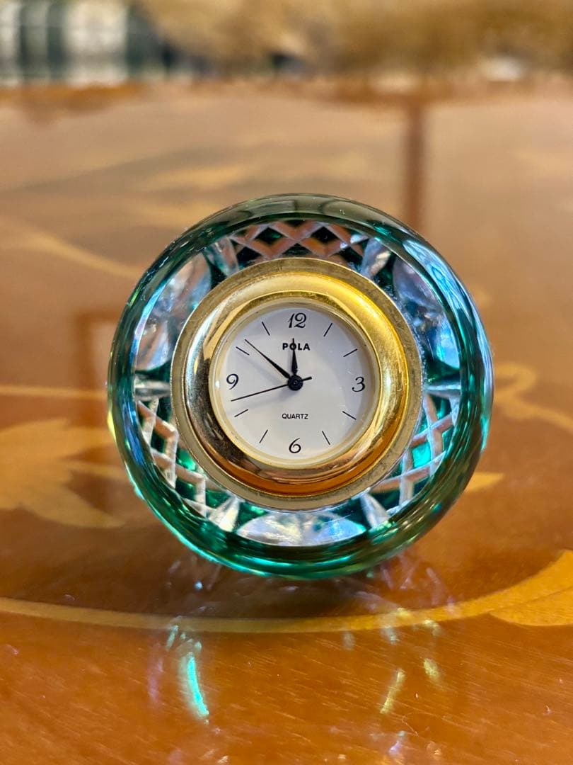 カガミクリスタル 江戸切子 クリスタルカット ガラス 置時計｜